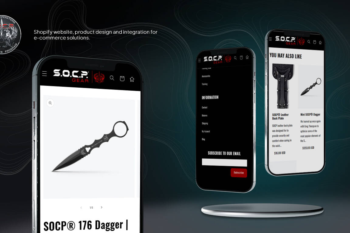 SOCP website and ecommerce design project